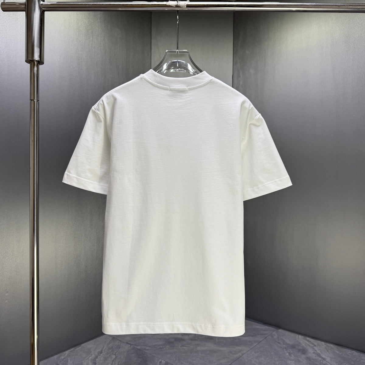 AMIRI Perforated Collegiate Logo Crew‑Neck Short‑Sleeve T‑Shirt