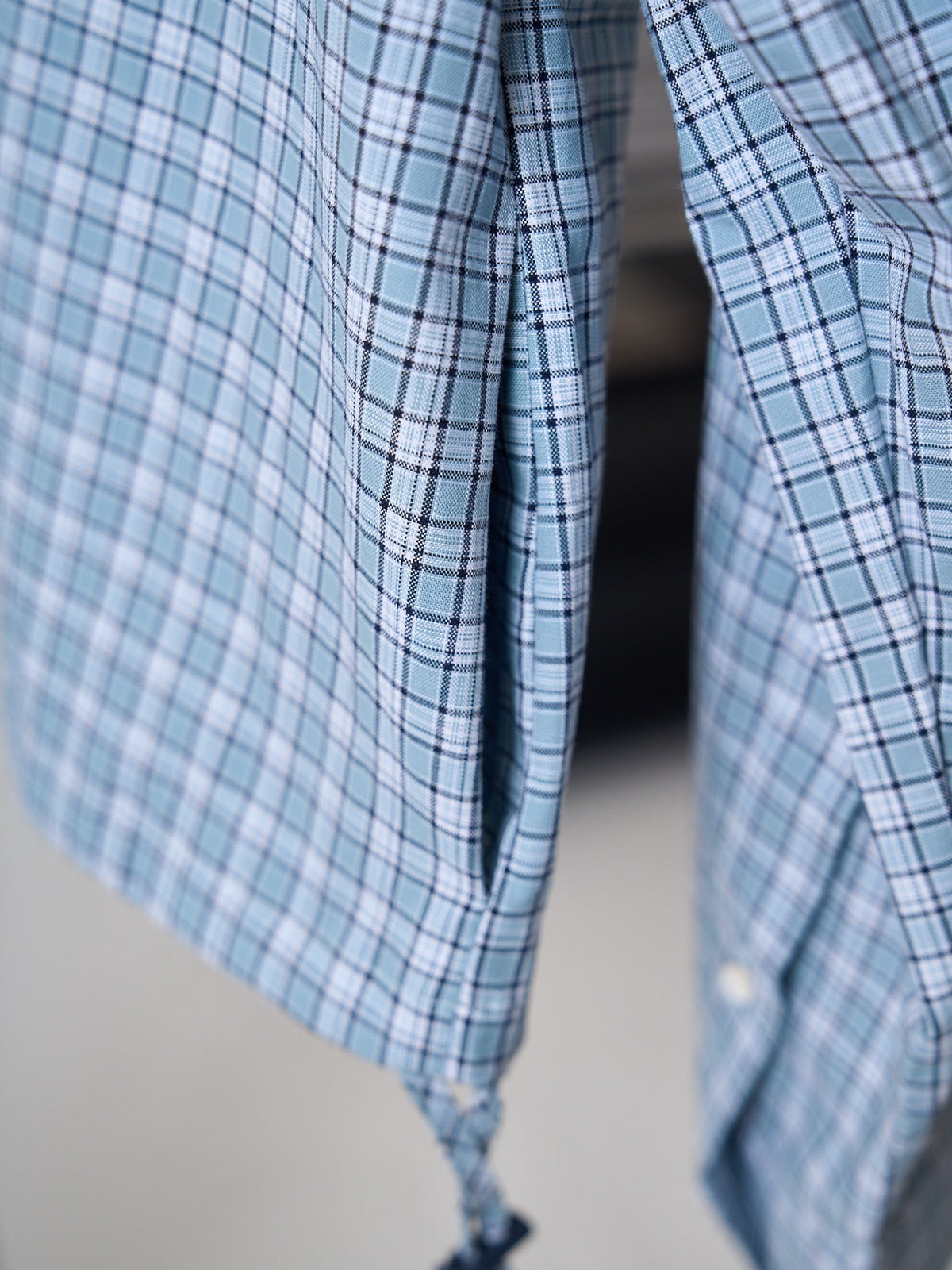 Acne Studios Blue Gingham Zip‑Up Hooded Jacket