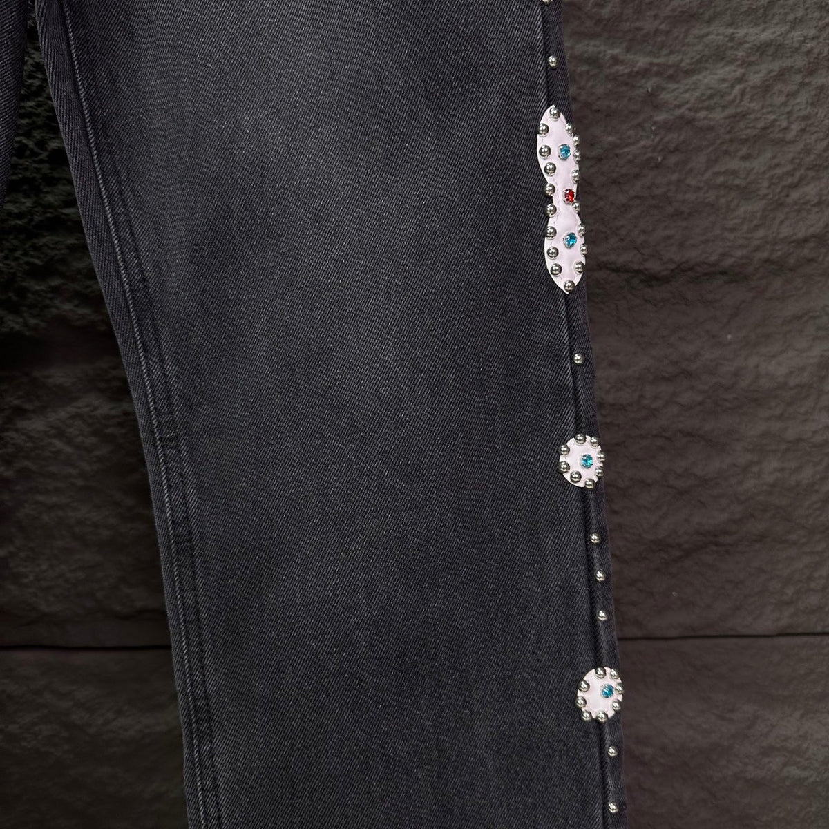 AMIRI Rhinestone‑Embellished Flared Denim Jeans